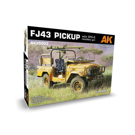 AK-Interactive maketa-miniatura FJ43 Pickup z SPG-9 Breztrzajno puško • maketa-miniatura 1:35 vojaška vozila • Level 3