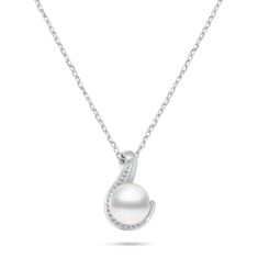 Brilio Silver Komplet brezčasnega nakita iz pristnih biserov SET240W (uhani, ogrlica)