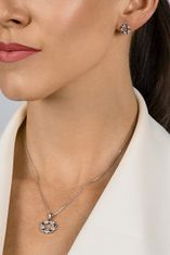 Brilio Silver Nežen dvobarvni komplet nakita s cirkoni SET239WY (uhani, ogrlica)