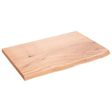 Vidaxl Mizna plošča svetlo rjava 60x40x2 cm obdelana trdna hrastovina