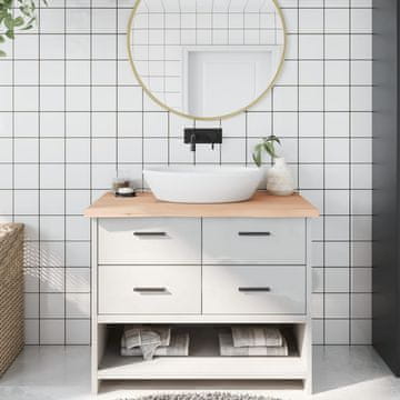 Vidaxl vidaXL Kopalniški pult 100x60x(2-4) cm neobdelan masiven les