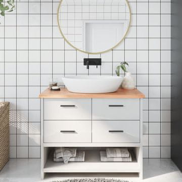 Vidaxl vidaXL Kopalniški pult svetlo rjave barve 100x50x2 cm masiven les
