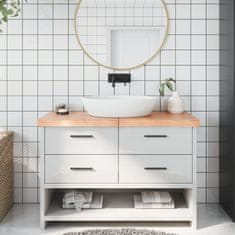Vidaxl Kopalniški pult svetlo rjav 120x40x6 cm obdelan trden les