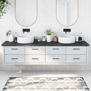 shumee Kopalniški pult temno rjav 220x50x(2-6) cm obdelan trden les