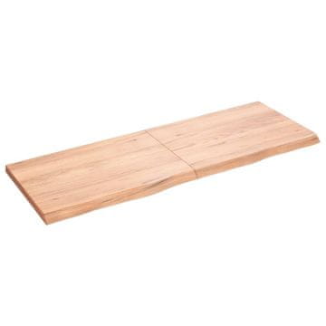 Vidaxl Kopalniški pult svetlo rjav 140x50x(2-4) cm obdelan trden les