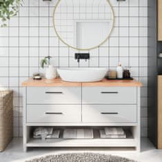 Vidaxl Kopalniški pult svetlo rjav 140x40x4 cm obdelan trden les
