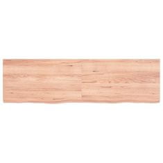 Vidaxl Kopalniški pult svetlo rjav 140x40x4 cm obdelan trden les
