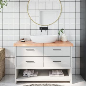 Vidaxl vidaXL Kopalniški pult svetlo rjave barve 120x60x(2-6) cm masiven les