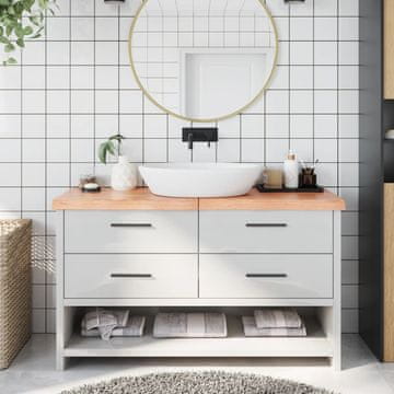 Vidaxl vidaXL Kopalniški pult svetlo rjave barve 140x60x(2-6) cm masiven les