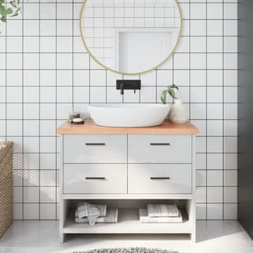 Vidaxl vidaXL Kopalniški pult svetlo rjave barve 100x30x(2-4) cm masiven les