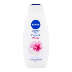 Nivea Care & Relax gel za prhanje in pena za kopel z vonjem hibiskusa in sleza 750 ml za ženske