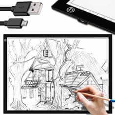 Dexxer Grafična USB LED tablica A3 za slikanje in skiciranje