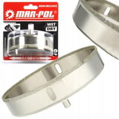 MAR-POL 100mm diamantna kronska žaga za trdo keramiko gres mokro rezanje pocinkana