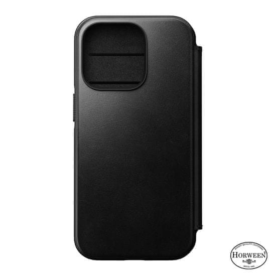 Nomad Ovitek za telefon MagSafe Folio, usnjen, črn, iPhone 14 Pro