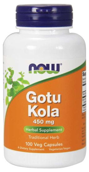 NOW Foods Gotu Kola, 450 mg, 100 rostlinných kapslí
