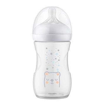 Avent Steklenička Natural Response z zračnim ventilom 260 ml +1m Medvedek