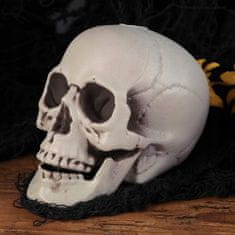 Korbi Siv Plastični Lobanja Dekoracija Halloween 20cm