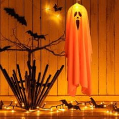 Korbi Halloween Svetleči Obesek Duh 90cm Pomarančasta Dekoracija