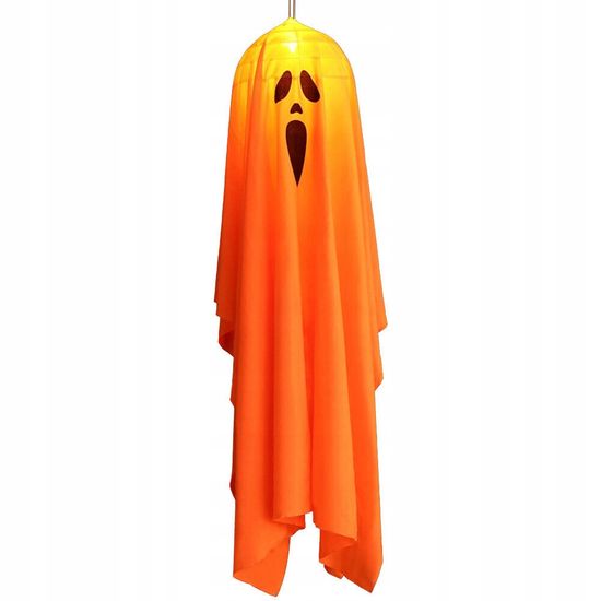 Korbi Halloween Svetleči Obesek Duh 90cm Pomarančasta Dekoracija