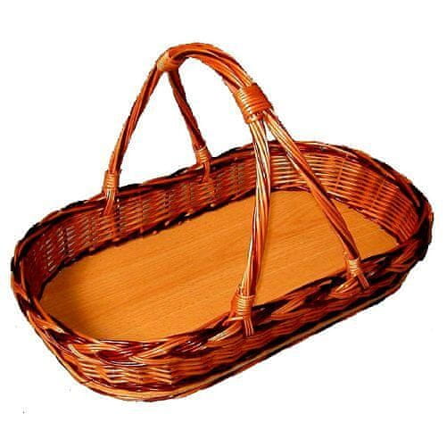 STREFA Pladenj z ročajem srednji 44x30x27cm lakiran