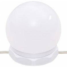 Vidaxl Toaletna mizica z LED lučkami visok sijaj bela 60x40x140 cm