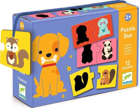 Djeco Puzzle živalske sence 12x2 kosov
