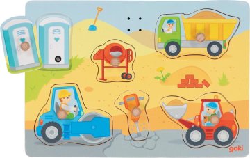 Goki Lesena sestavljanka z zvoki Na stavbi