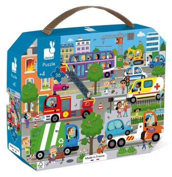 Janod Puzzle v kovčku Mesto 36 kosov