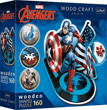 Trefl Wood Craft Origin Puzzle Intrepid Captain America 160 kosov