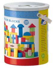 Woody Gradbeni set: kocke v vedru, 100 kock