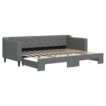 Vidaxl Izvlečna dnevna postelja temno siva 80x200 cm blago