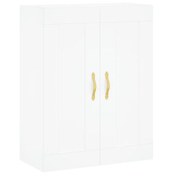 Vidaxl Stenska omarica bela 69,5x34x90 cm inženirski les