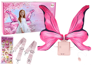 shumee Komplet LED Melody Pink Fairy Butterfly Wings Set