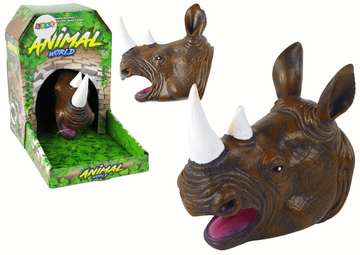 slomart Ročna lutka LEAN TOYS Nosorog, rjava