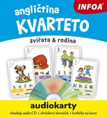 Angleščina QUARTETO - Zvočne kartice + CD (živali in družina)