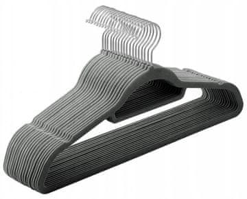 shumee Maxi žametni obešalnik, set 60 kosov, grafit