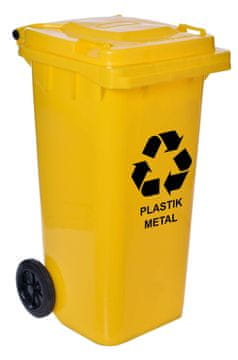 shumee Zabojnik za smeti 120L, rumen koš za smeti