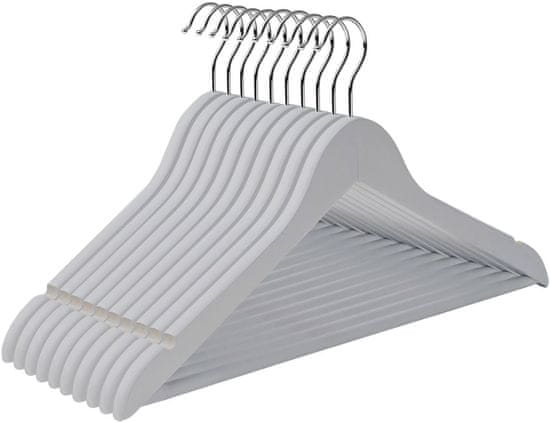 shumee Garderobni obešalnik RONDO, set 10 kom, siv les