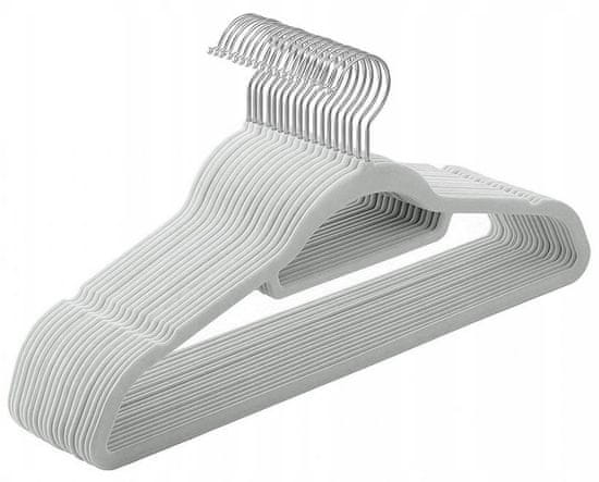 shumee Maxi žametni obešalnik, set 60 kosov, siv