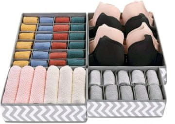 shumee Skuff organizatorji, sivi in beli, 4 kom