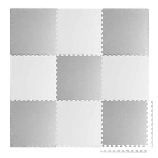 shumee Penasta podloga za sestavljanke bela in siva 60 x 60 cm 9 kosov.