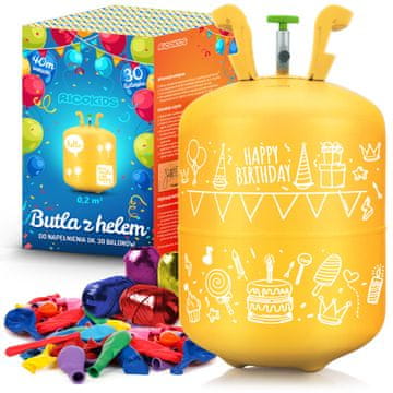 Ricokids Helijeva jeklenka 0,20 m3 z baloni in Ricokids trakom