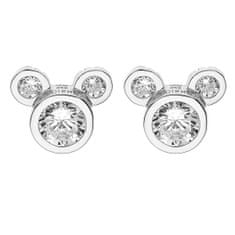 Disney Bleščeči srebrni uhani z žebljičkom Mickey Mouse E902861RZWL