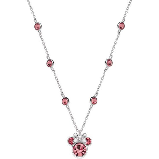 Disney Čudovita srebrna ogrlica Minnie Mouse s kristali NS00045SRUL-157.CS
