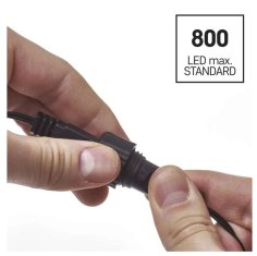 Emos D1CW02 Klasik osnovni set za povezovalni niz - ledene sveče, 2,5 m, zunanja, topla bela, časovnik