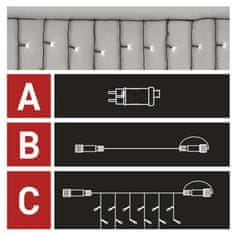 Emos D1CC03 Klasik osnovni set za povezovalni niz - ledene sveče, 2,5 m, zunanja, hladna bela, časovnik