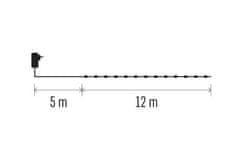 Emos D3AW15 LED božična drop veriga, 12 m, zunanja in notranja, topla bela, časovnik - odprta embalaža