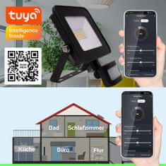 Tuya Wi-Fi pametni LED reflektor 20W 1500lm CCT Tuya 1,5m kabla + vtikač