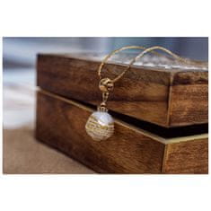 Lampglas Edinstvena ogrlica Icy Treasure s 24k zlatom v biseru Lampglas NSA41