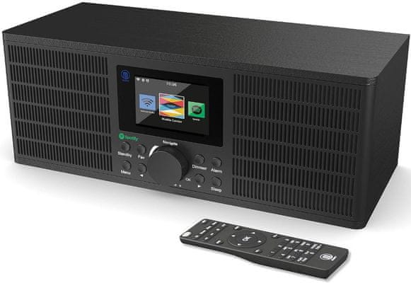 sodoben radio Večina Peterhouse Graduate wifi Bluetooth aux v usb vrata za predvajanje glasbe spotify connect equalizer budilka upnp deljenje glasbe